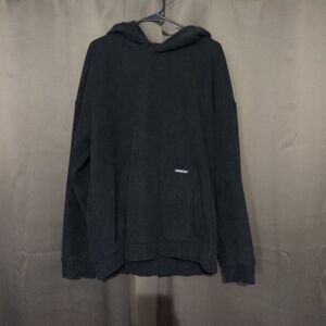 Members Only Mens Corduroy Hoodie Black Pullover XL
